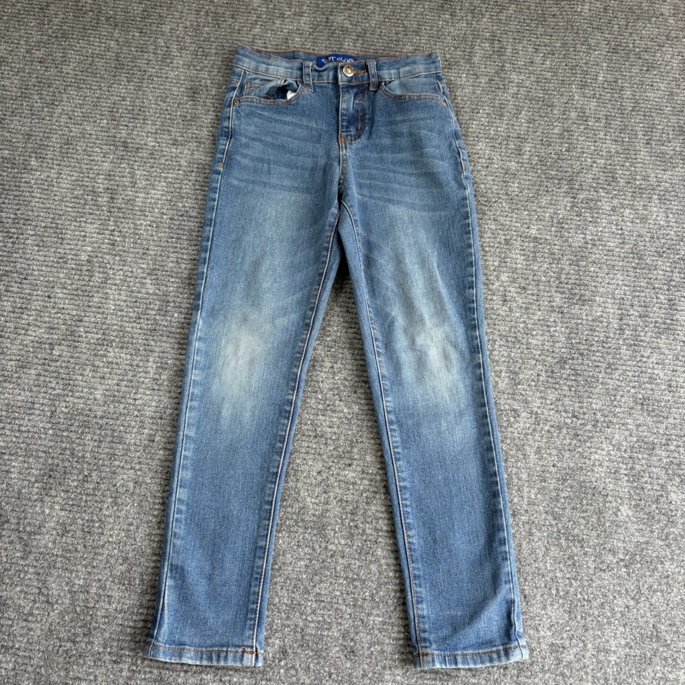Riot Club Boys Blue Slim Straight Stretch Denim Jeans Size 10 Medium Wash